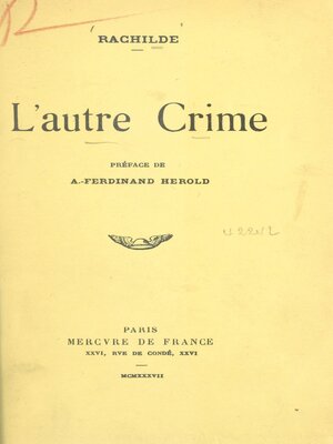 cover image of L'autre crime
